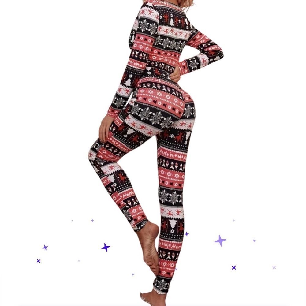 Festive Red and Black Patterned Onesie NIP/NWOT - Picture 2 of 2